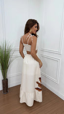 Vestido Vazado Estampado Dominique