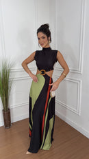 Vestido Longo Estampado Elegance Fivela