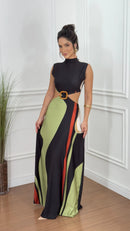 Vestido Longo Estampado Elegance Fivela