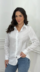 Camisa Branca 100% Algodão Botões