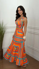 Conjunto Naomi Estampado Laranja