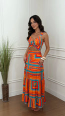 Conjunto Naomi Estampado Laranja