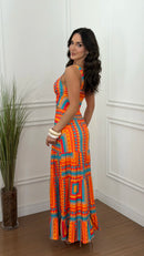 Conjunto Naomi Estampado Laranja