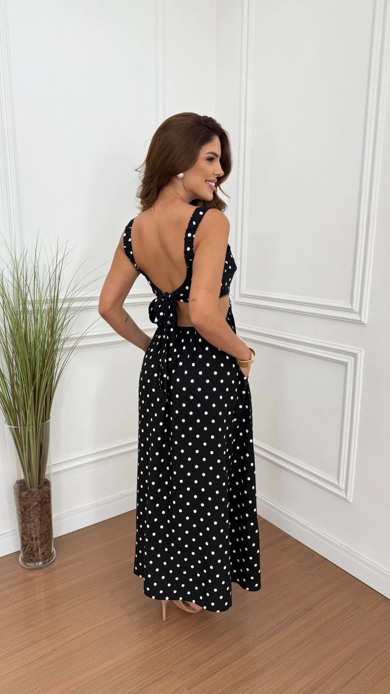 Vestido Viscolinho Vazado Poá Mônica