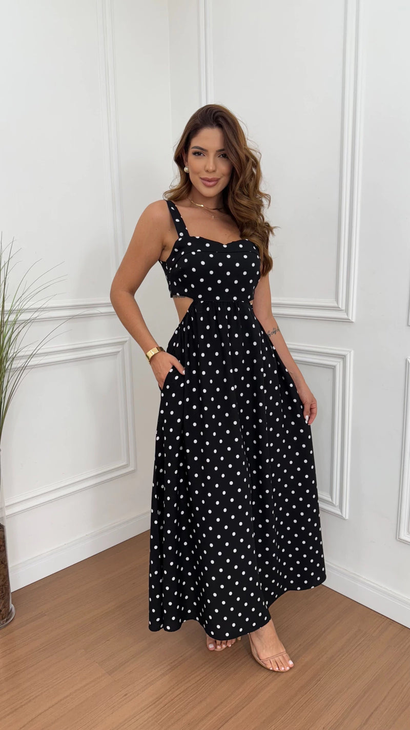 Vestido Viscolinho Vazado Poá Mônica