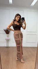 Saia Tricot Tity Marrom
