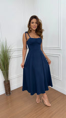 Vestido Viscose Pétala Azul