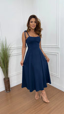 Vestido Viscose Pétala Azul