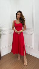 Vestido Viscose Pétala Vermelho