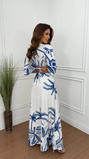 Vestido Romana Estampa Coqueiro