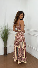 Conjunto Saia & Cropped Naomi Estampado