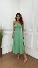 Vestido Viscose Pétala Verde