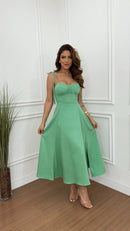 Vestido Viscose Pétala Verde